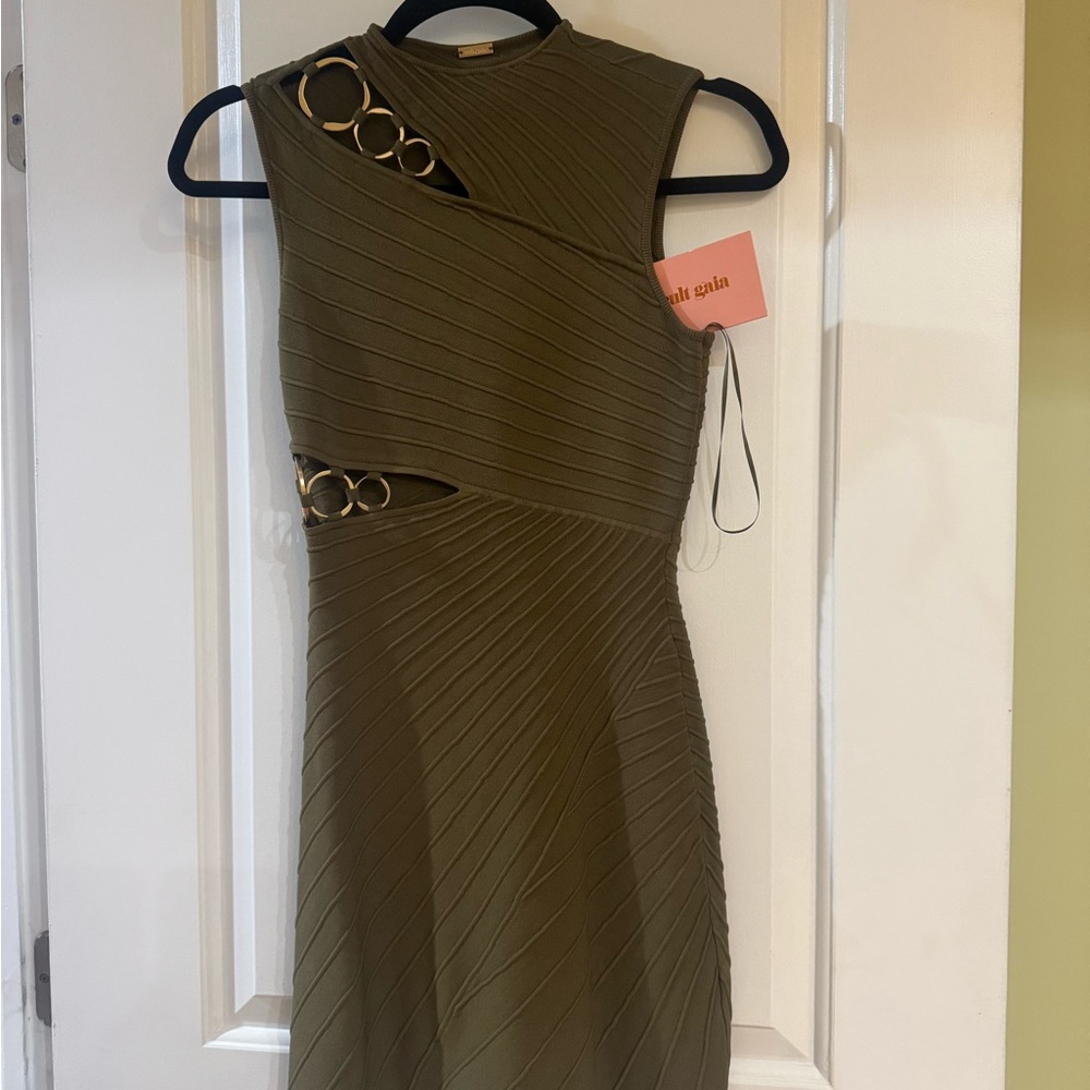 Elegant Olive Green Dress